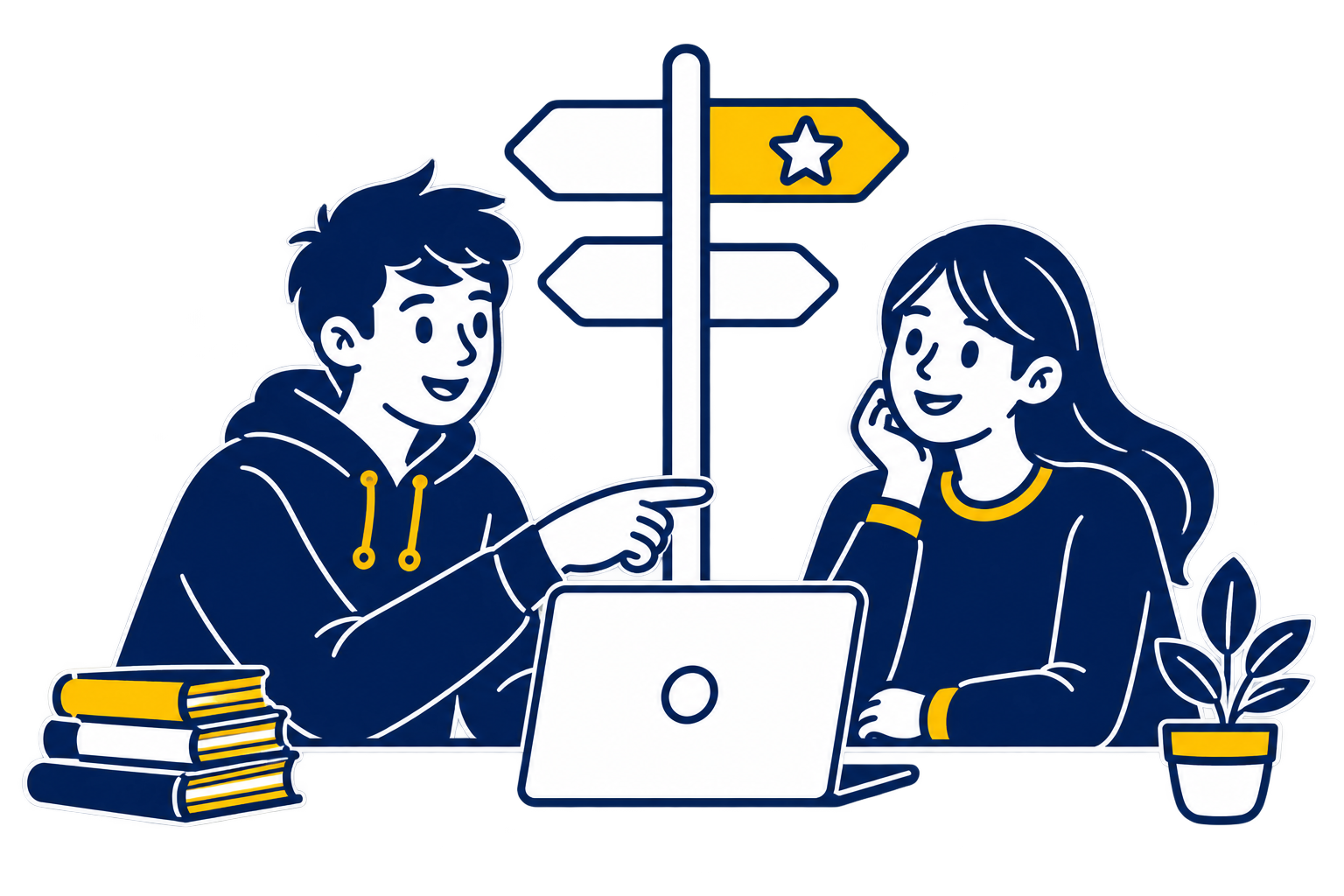 Estudiantes eligiendo su próximo paso académico